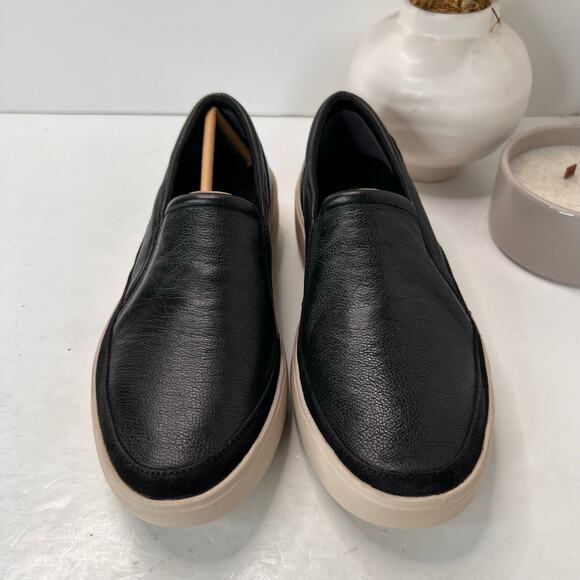 Vionic Kearny Platform Leather Slip-On Sneaker Loafer Black Women 7.5 Wide - Picture 5 of 10